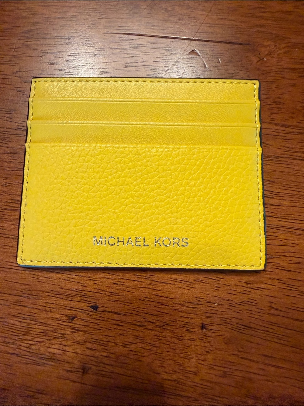 Michael Kors NWOT Bright Yellow Leather Cardholder